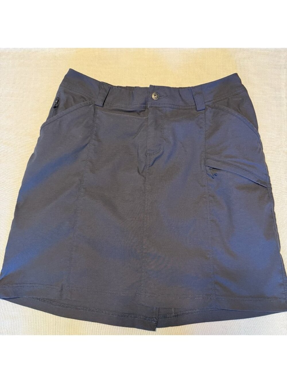 Duluth Trading Dry On The Fly Gray Skort Size 14 Pockets Skirt With Shorts